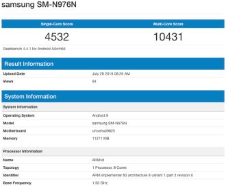 Galaxy Note10+ and Note10+ 5G are rated on Geekbench - and score lower than iPhone XS