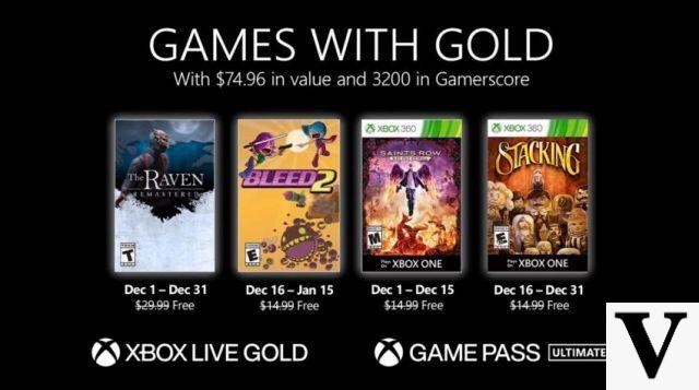 Microsoft annonce les jeux de décembre avec de l'or pour Xbox