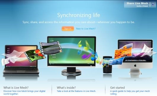 Sync folders between Windows Live Mesh computers