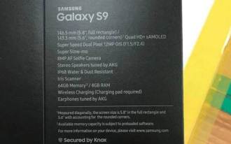 New leaked image may contain possible Samsung Galaxy S9 specs