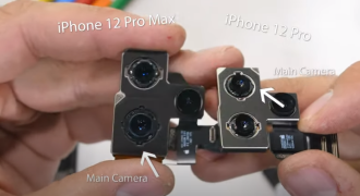 User opens iPhone 12 Pro Max and shows how sensor switching works