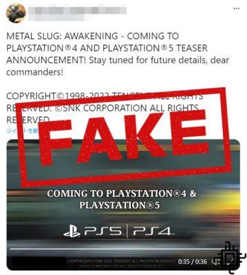Metal Slug: Awakening: SNK dit que la publicité PS4 et PS5 est fausse