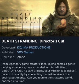 Death Stranding Director's Cut gets a PC version