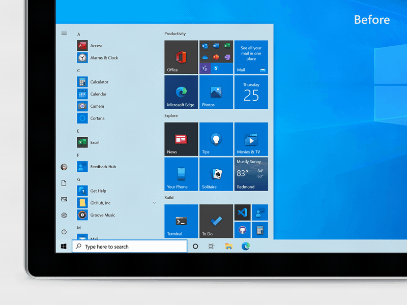 La mise à jour d'octobre de Windows 10 apporte un menu Démarrer repensé