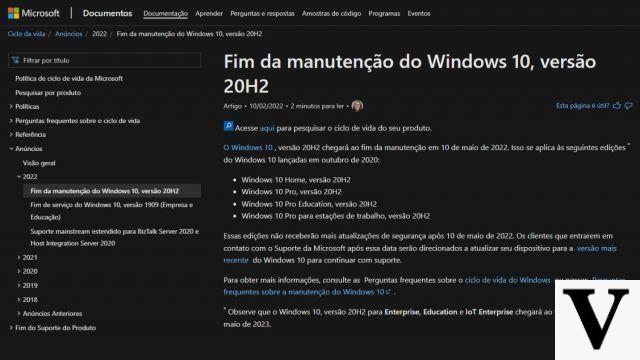 Microsoft : Windows 10 20H2 et 1909 cesseront le support en mai 2022