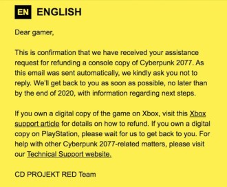 CDPR urges players not to attempt direct refunds from PlayStation