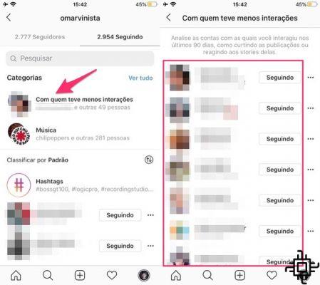 How to see who you interact the least with on Instagram?
