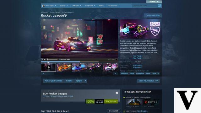 Rocket League is on sale for R$18,49 on Steam