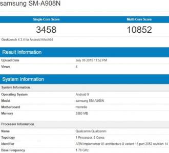 Galaxy A90 appears on Geekbench with Snapdragon 855